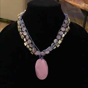 Beautiful pink and blue stone necklace